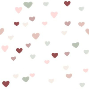 Darling Sketch Hearts // Dusty Rose, Blush, Burgundy, Sage, Mint