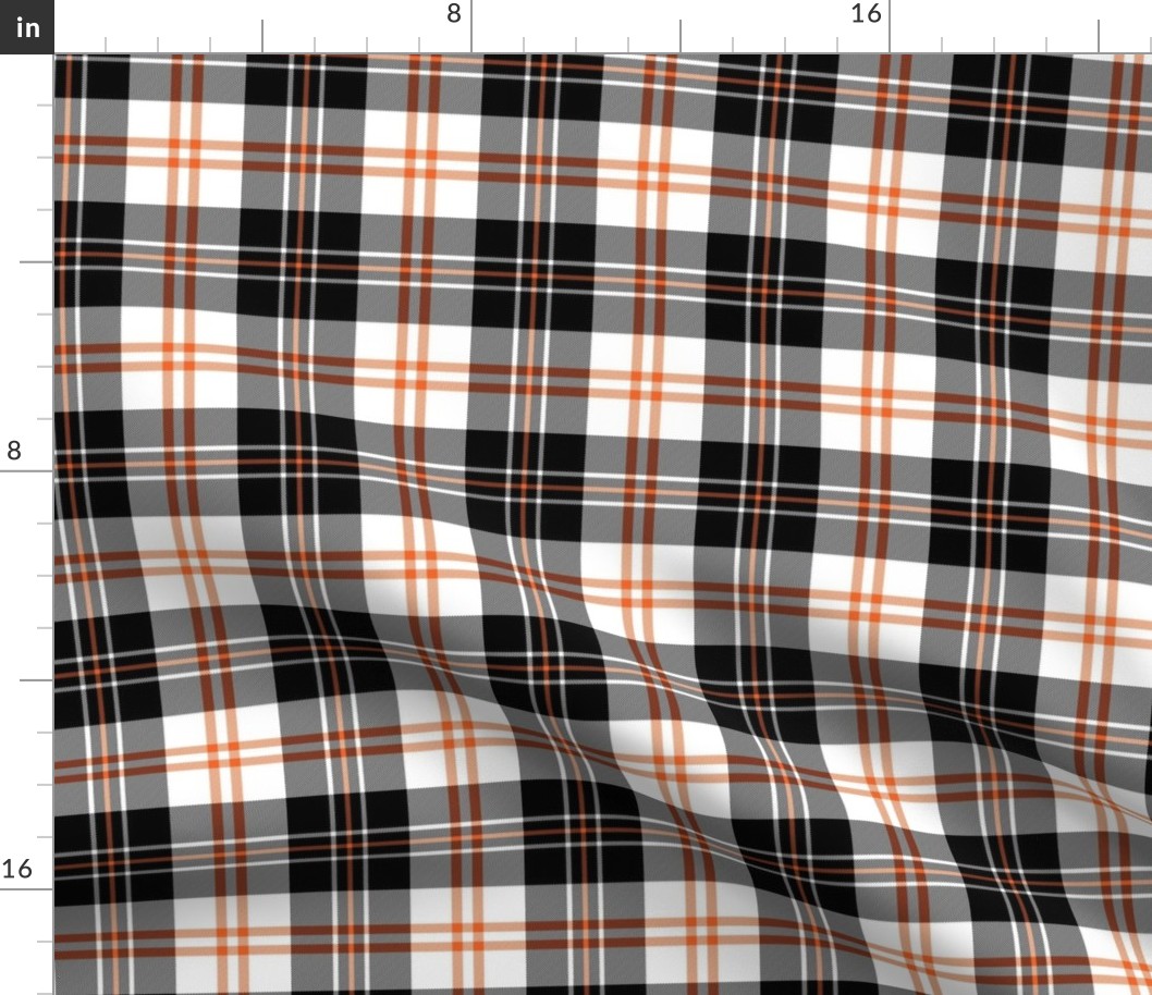 Halloween tartan plaid black white pumpkin orange