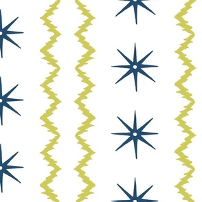 STARS AND STRIPES Navy and Citron GOld