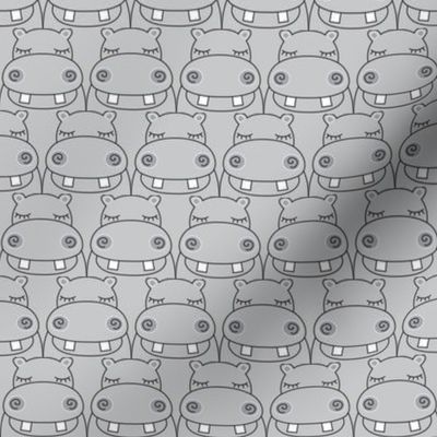 small repeating grey hippos