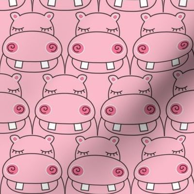 large repeating pink hippos