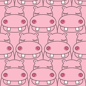 large repeating pink hippos