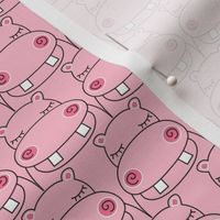 small repeating pink hippos