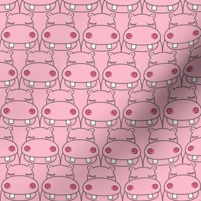 small repeating pink hippos