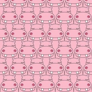 small repeating pink hippos