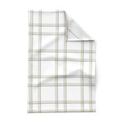 TRIPLE Window pane plaid White mustard grey blue and cream