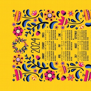 2024 Midsummer Festival Floral Tea Towel Calendar