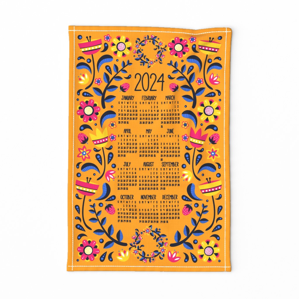 2024 Midsummer Festival Floral Tea Towel Calendar
