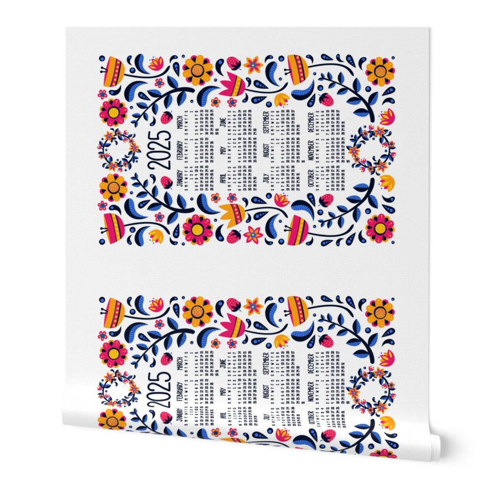 2025 Midsummer Festival Floral Tea Towel Calendar