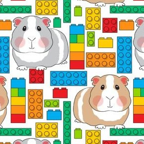 large guinea pigs and toy bricks