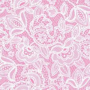 Pink Lace Fabric, Wallpaper and Home Decor | Spoonflower