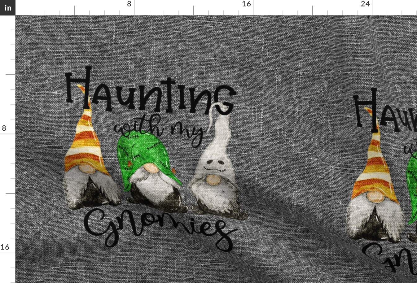 Haunting With My Gnomies - 18 inch square