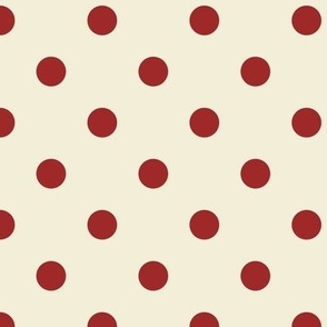 Red Polka Dots.Cream