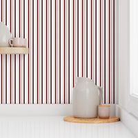 Hygge- Vertical Stripes- White- Rust Fawn Brown- Small Scale