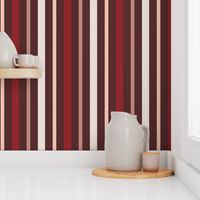 Hygge- Vertical Stripes- Chocolate- Umber Rust Fawn white- Large Scale