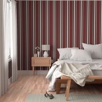 Hygge- Vertical Stripes- Chocolate- Umber Rust Fawn white- Large Scale