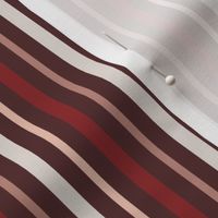 Hygge- Vertical Stripes- Chocolate- Umber Rust Fawn white- Small Scale