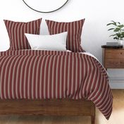 Hygge- Vertical Stripes- Chocolate- Umber Rust Fawn white- Small Scale