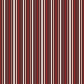 Hygge- Vertical Stripes- Chocolate- Umber Rust Fawn white- Small Scale