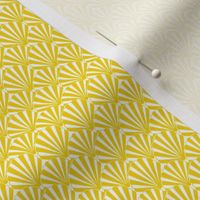 yellow seashells mini art deco shell print