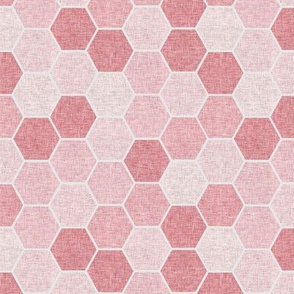 Hexagon Honeycomb  - Pink Linen 