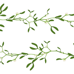 large - white mistletoe on white horizontal