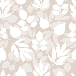Elegant neutral colour leaf pattern