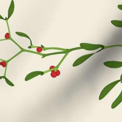 large - red mistletoe on natural horizontal