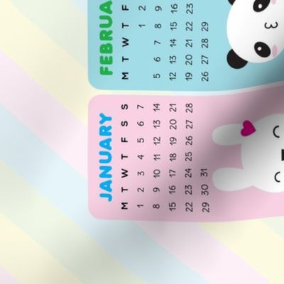 Super Cute Kawaii Animals 2024 Calendar