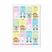 Super Cute Kawaii Animals 2024 Calendar