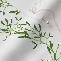 small - white mistletoe on white round