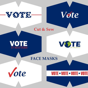 Vote Face Masks  Cut and sew fabric panel