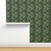 Military Army Green and Khaki Brown Camo Camouflage Print
