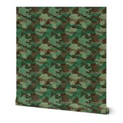 Military Army Green and Khaki Brown Camo Camouflage Print