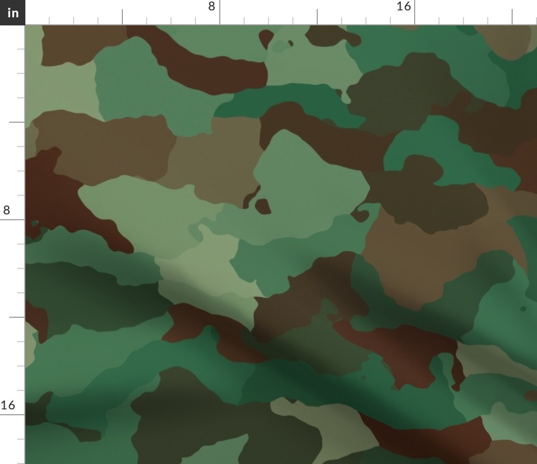 Military Army Green and Khaki Brown Camo Camouflage Print