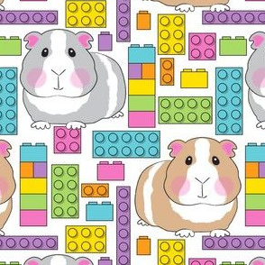 large guinea pigs and pastel toy bricks