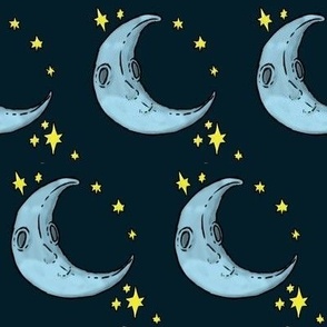 Man In The Moon Fabric, Wallpaper and Home Decor | Spoonflower
