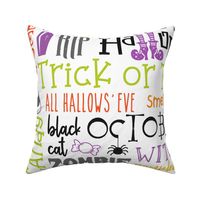 Halloween Subway Art Typography Brights baby size - 27 x 36 inches