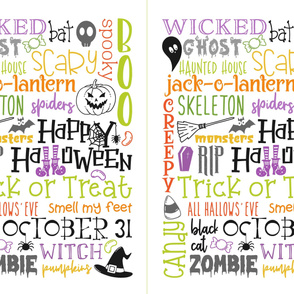 Halloween Subway Art Typography Brights baby size - 27 x 36 inches