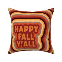 Retro Happy Fall Y'all Minky Cushion - 18 inch square