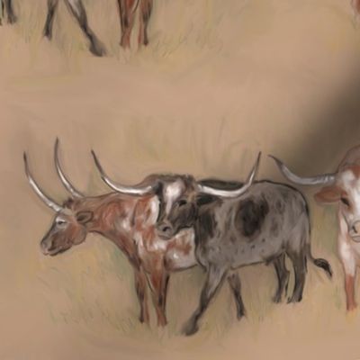 Three Longhorn Steers