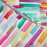 Bold Painterly - Colorful Brush stroke - Artistic Stripes - Rainbow Watercolor - Medium