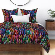 Colorful Brushstrokes Black Multicolored Medium