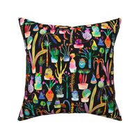 Lush garden Multicolored Black