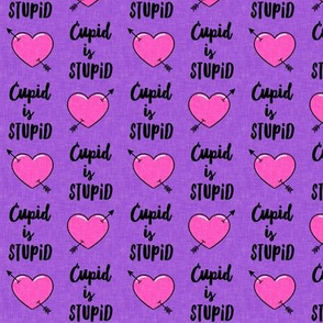Cupid is stupid - purple - anti valentine's day - LAD20