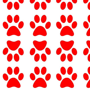 Red Paw Print Large