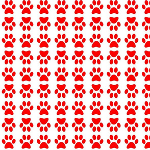 Red Paw Print Small