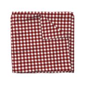 Large Dark Christmas Candy Apple Red Gingham Plaid Check