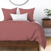Dark Christmas Candy Apple Red Gingham Plaid Check