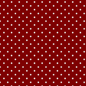 Large White Polka Dots On Dark Christmas Candy Apple Red